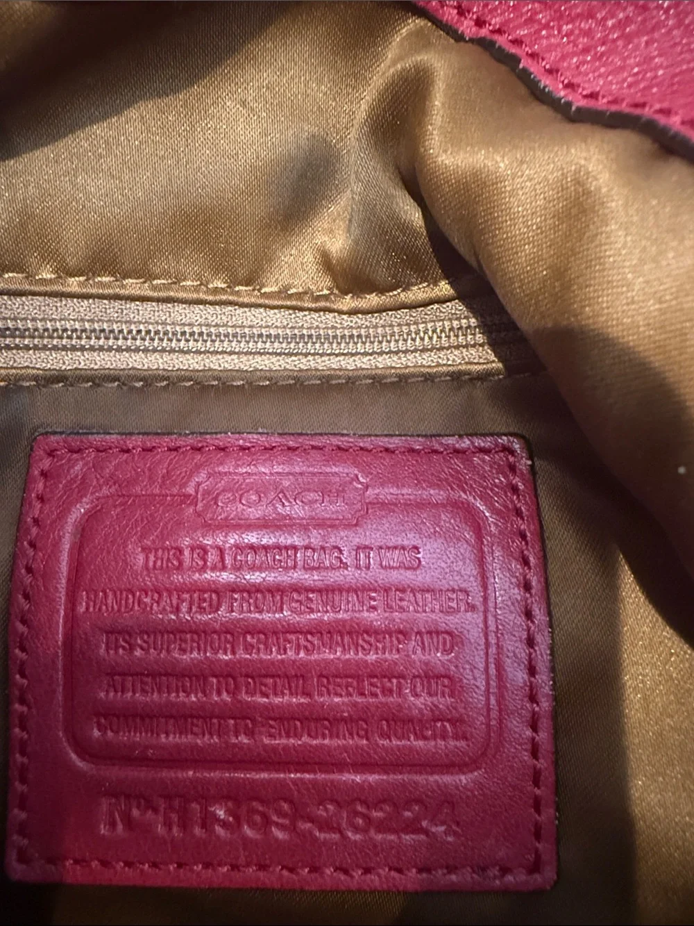 Coach Red Leather Shoulder Bag